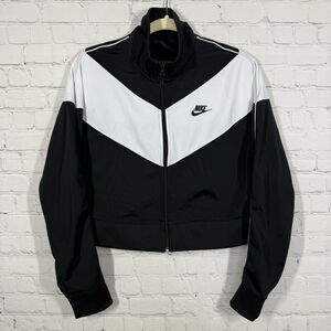 Nike Track Crop Jacket Women's Large Performance Logo Colorblock Running Walking